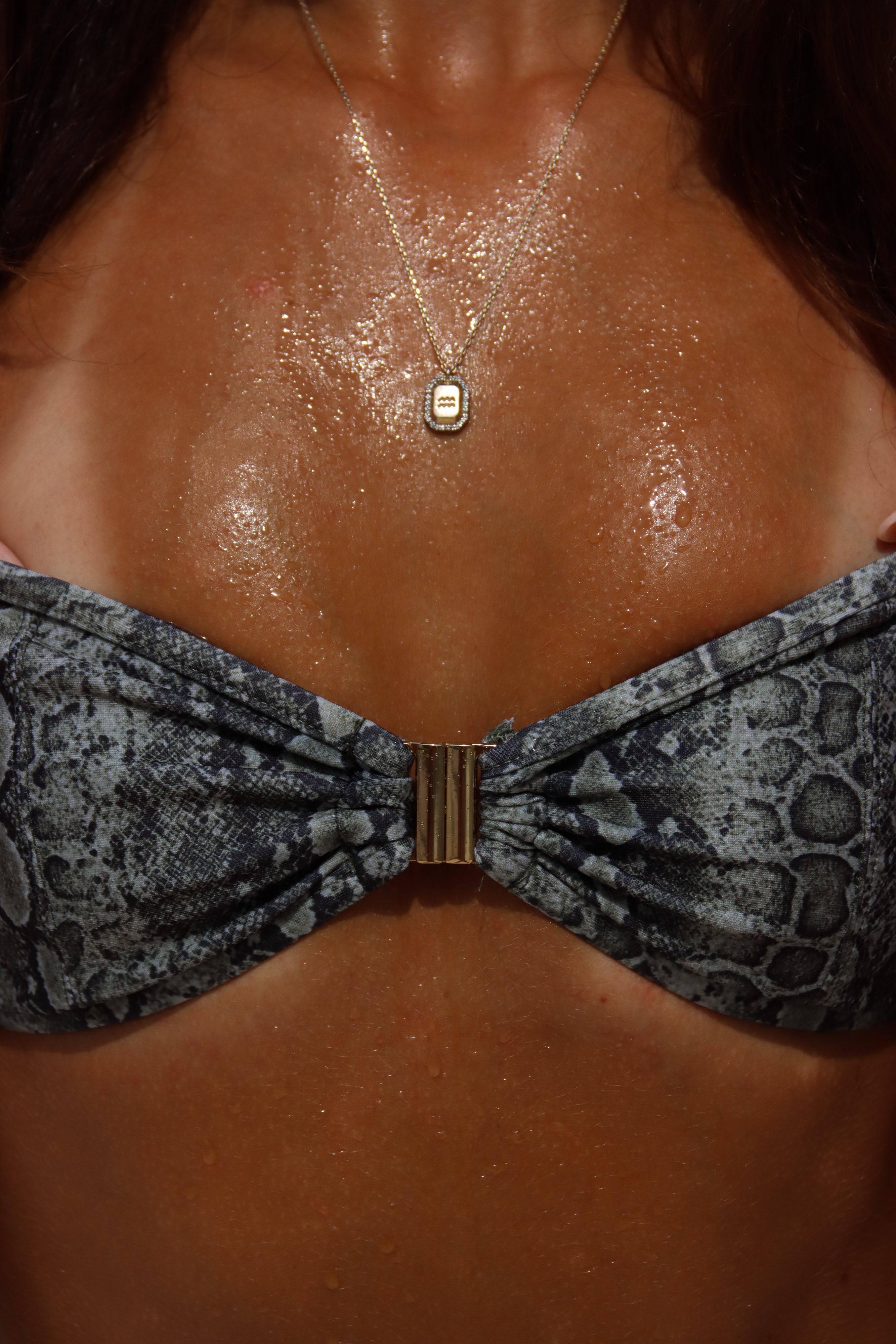 Haut de Bikini Bandeau Push-Up Gold Snake