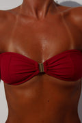 Top Bikini a Fascia Push-Up Dark Cherry