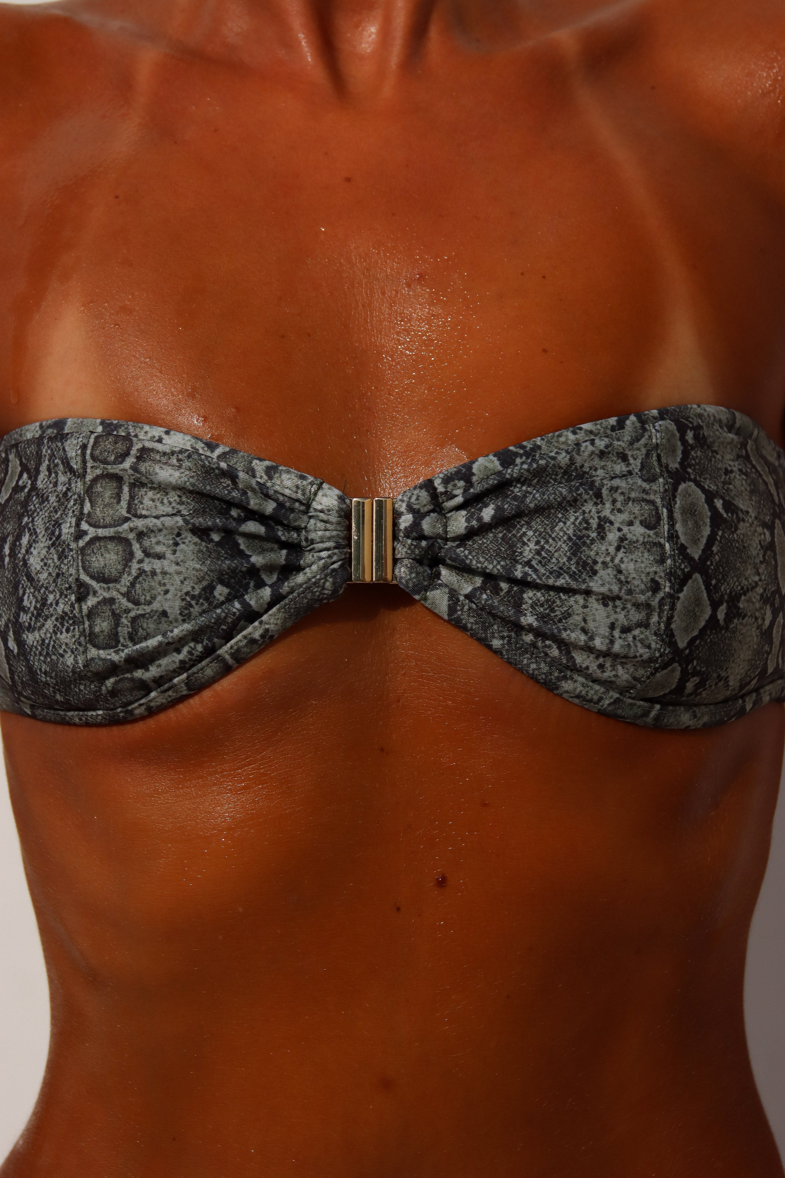 Haut de Bikini Bandeau Push-Up Gold Snake