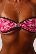 Top de Biquíni Cai-Cai Push-Up Pink Garden