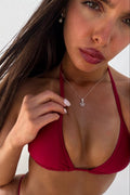 Top de Biquíni Triângulo V1 Push Up Dark Cherry